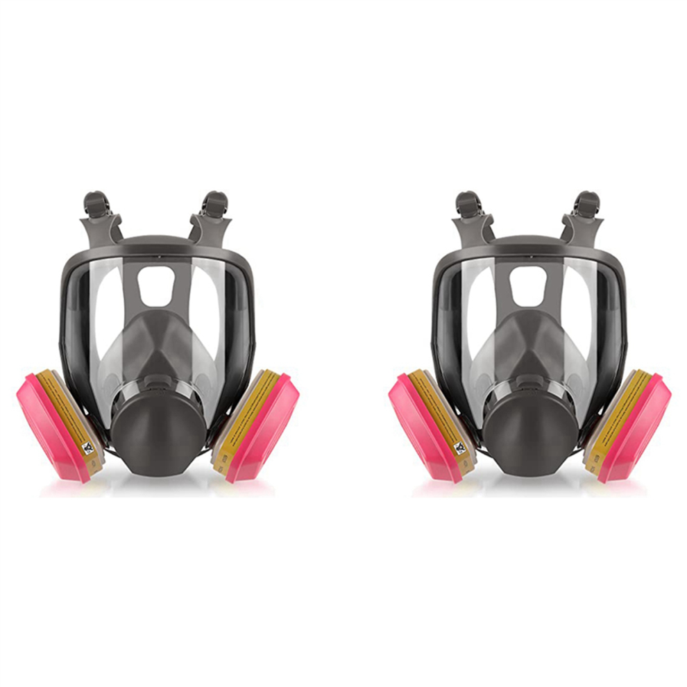 2X Full Face Gas Mask - 6800 Reusable Respirator With 60926 Air Filter For Organic Vapor, Dust, Paint, Formaldehyde 4853956038308