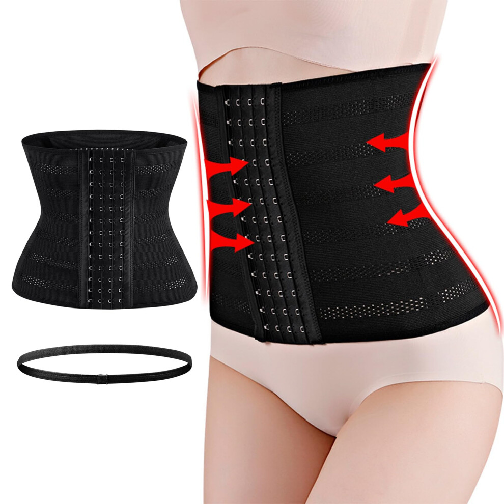 Black Waist Trainer Abdominal Belt For Weight Loss, L