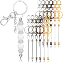 12Pcs Beaded Keychains in Bulk, DIY Keychain Supplies for Jewelry