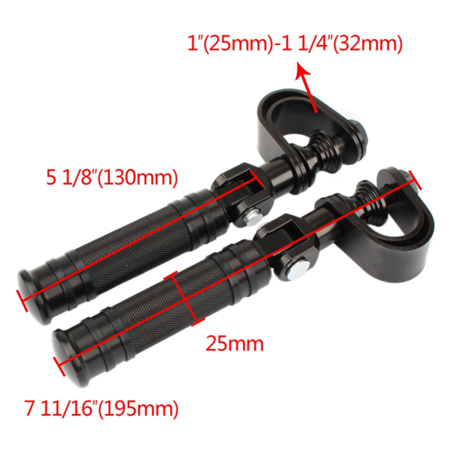2Pair Highway Engine Guard Crash Bar Foot Pegs for Motorcycle Accessories Rest Black 1