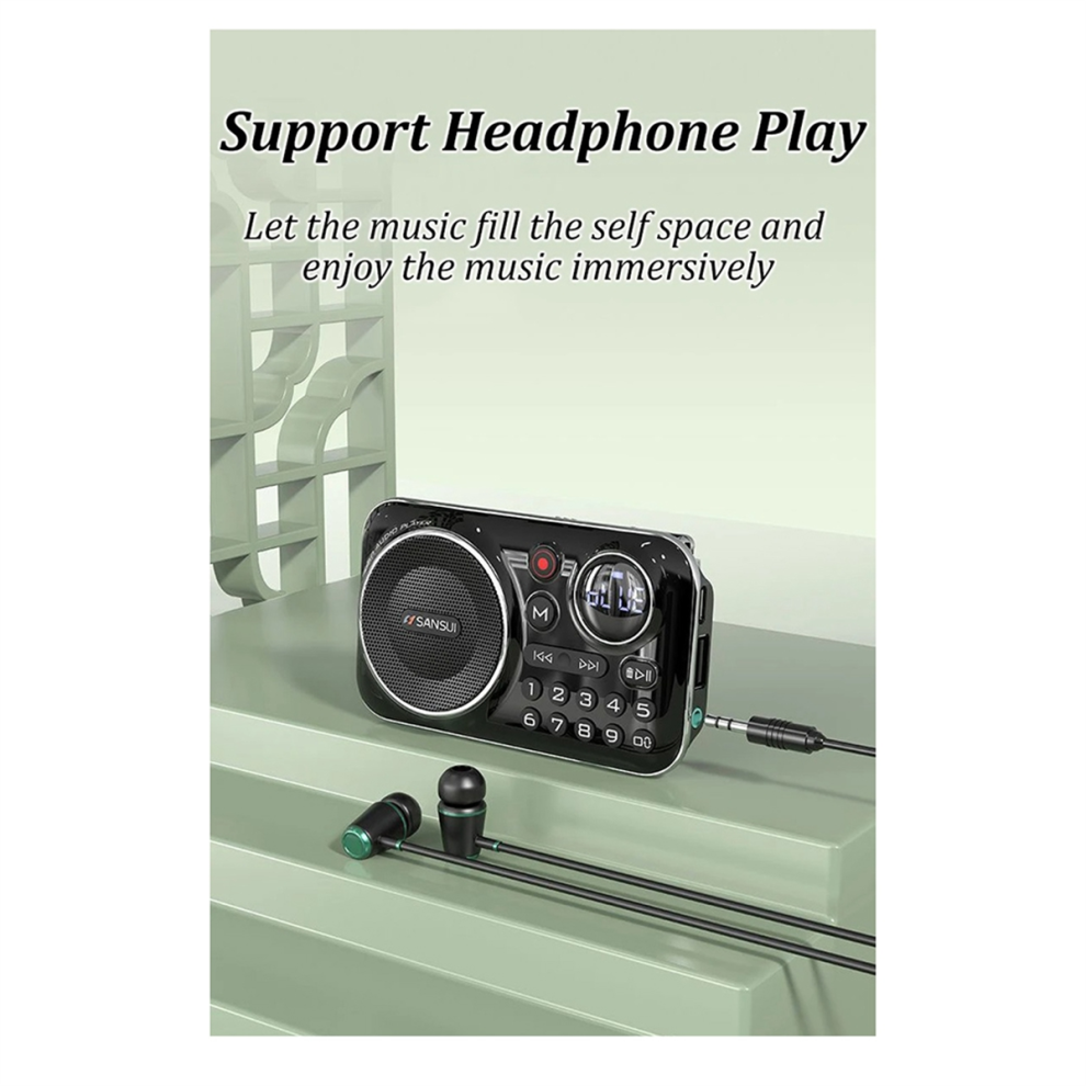 Fm Radio Bluetooth 5.0 Speaker For The Elderly, Green 4853956041049