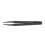 Industries Round Tip Straight Plastic Anti-Static Tweezers Black 30Pcs 3