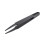 Industries Round Tip Straight Plastic Anti-Static Tweezers Black 30Pcs 2