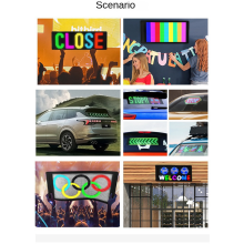 Car LED Screen Signage Flexible Display Rear Window Animation Panel,B