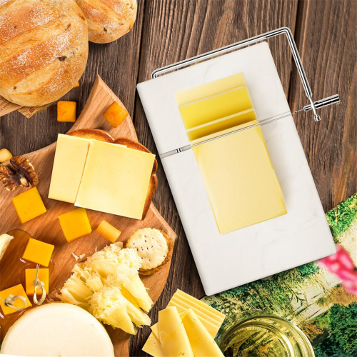 Cheese Slicer Cutter with 5 Cutting Wire Marble Board 2