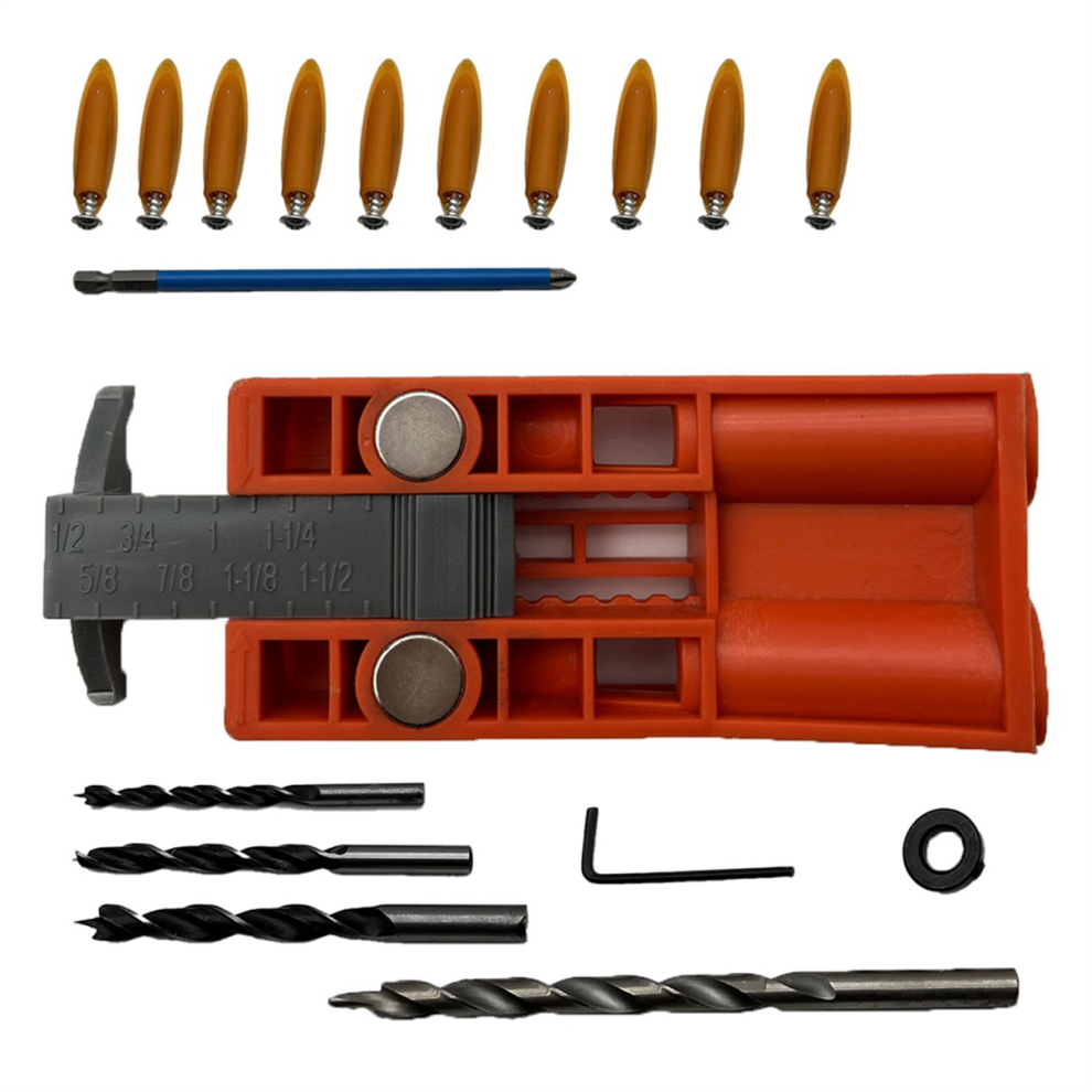 Woodworking Oblique Hole Locator Set 9.5Mm Double Puncher Tools 4853956052199