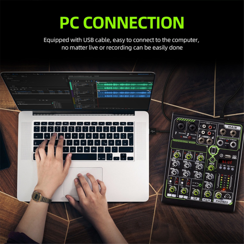 Live Sound Card Mixer Console PL4 PRO 4 Channel Effects 2