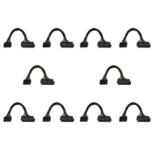 10X 24 Pin to 14 ATX PSU Main Power Adapter Braided Sleeved Cable for PC and Servers 12-Inch(30cm)