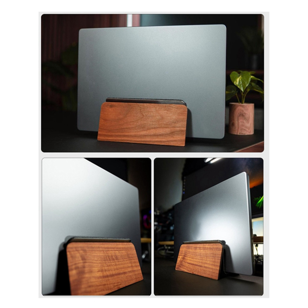 Walnut Vertical Laptop Storage Stand Tablet 4853956058818
