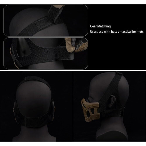 Tactical Protective Mask Scorpion Mask Adjustable Fast Helmet for CS Airsoft Paintball (BKD) 1