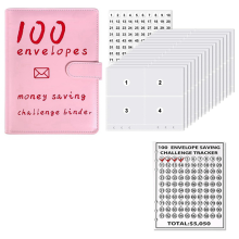 Budgeting Binder Budget Book Cash Saving Challenge Box Kit (Pink)