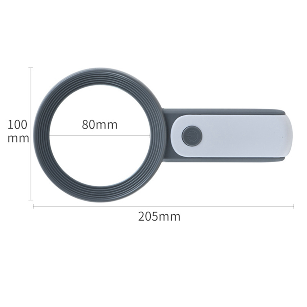 Exogio Gray/White Illuminated Handheld Magnifier