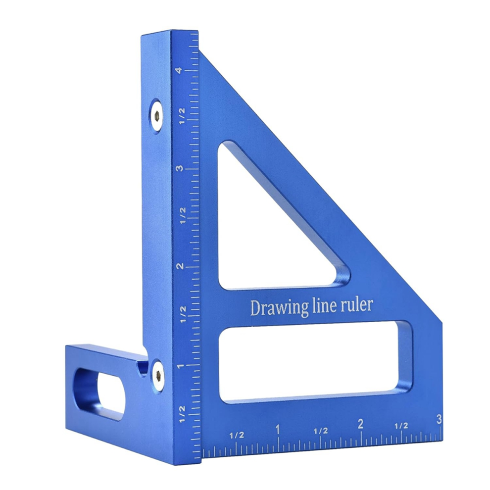 45/90 Degree Woodworking Square Protractor,Miter Triangle Ruler-Blue 4853956058030