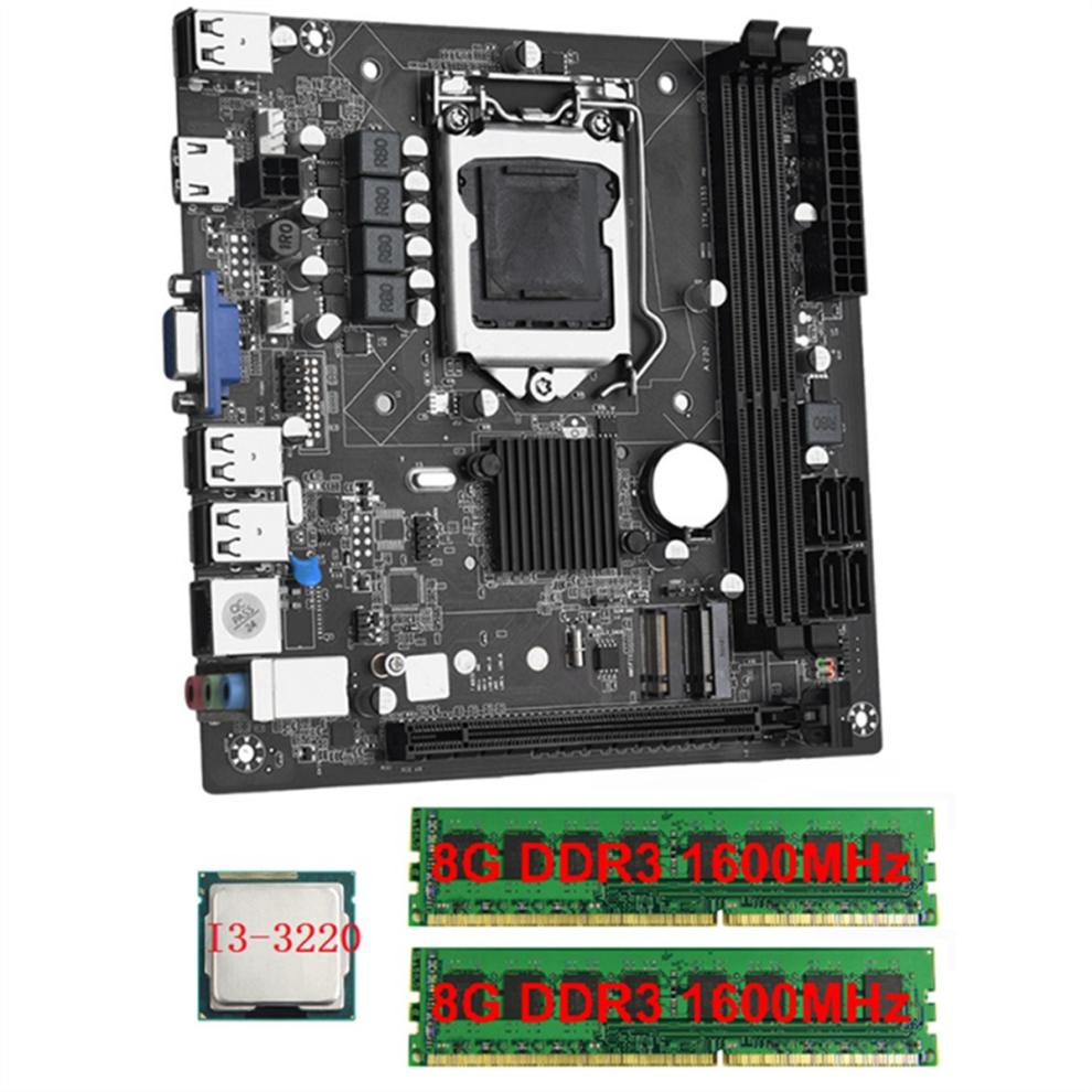 Itx H61 Desktop Motherboard +I3-3220 +2X8g Ddr3 1600Mhz Ram Cpu 4853956057712