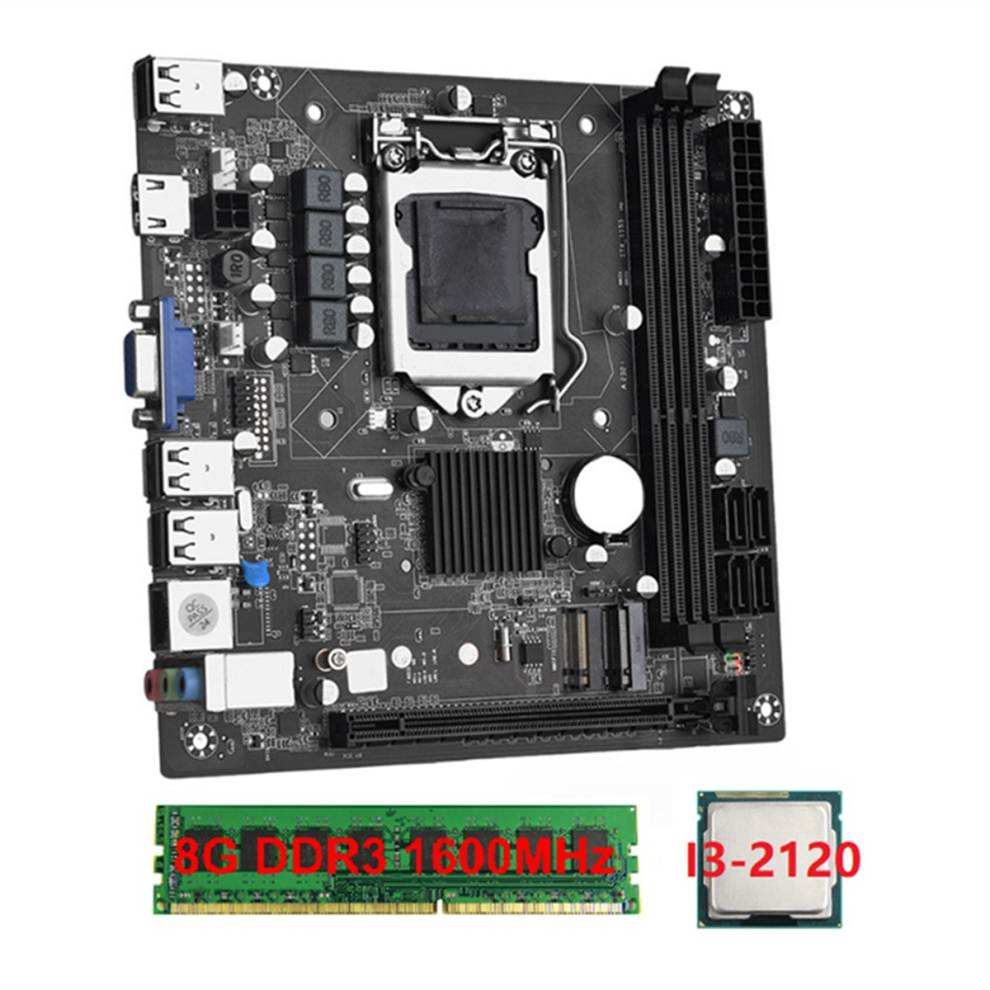Itx H61 Desktop Motherboard +I3-2120 +1X8g Ddr3 1600Mhz Ram Cpu Lga 4853956057705