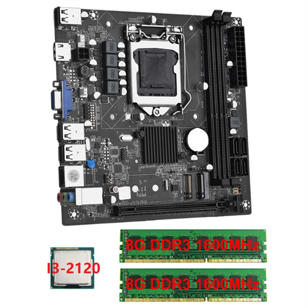 Itx H61 Desktop Motherboard+I3-2120+2X8g Ddr3 1600Mhz Ram Cpu 4853956057743