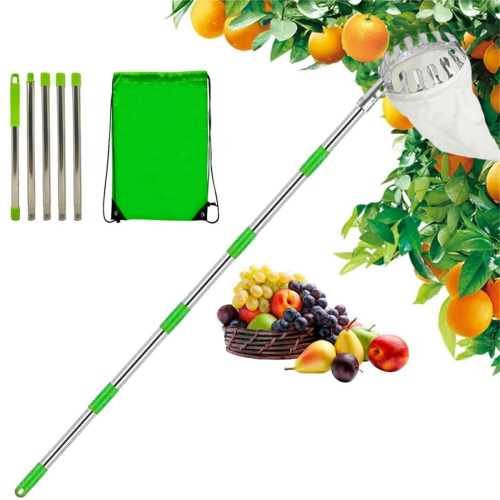 Fruit Picker with 4 Telescopic Pole Metal Picking Tools 2