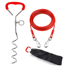 Dog Tie Out Cable and Stake, 16 Ft Outside Leash Chain
