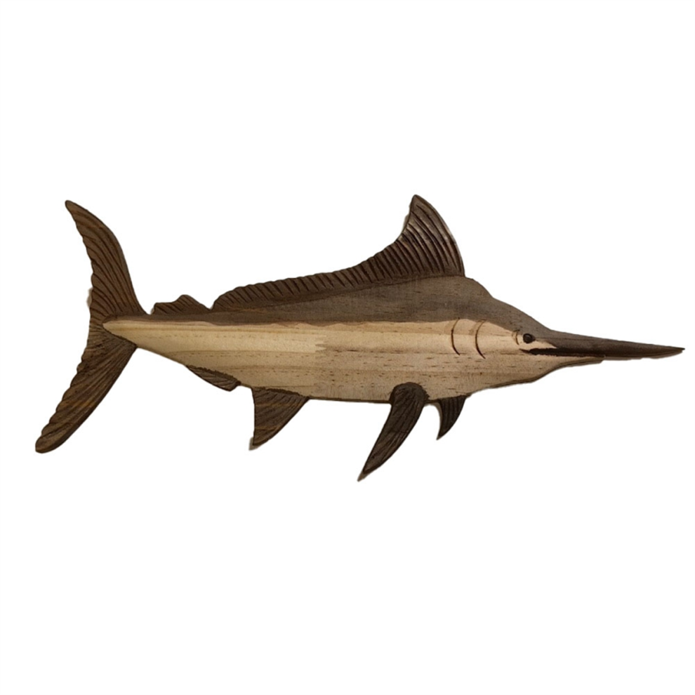 Wooden Sea Fish Decor Statue Whale Figurine Sculpture Ornament,C 4853956054957