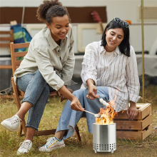 2Pcs Portable Tabletop Fire Pit with Stand - Smokeless Small Firepit