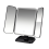 Tri-Fold Makeup Mirror LED Light Dormitory Black 1