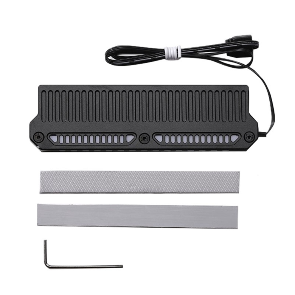 Photos - Computer Cooling DDR4 DDR5 RAM Memory Heatsink with Light Strip&9 Wthermal Pad, Black