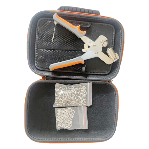 Grommet Eyelet Pliers Kit, Tool Kit with 200 Metal Eyelets