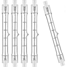 5 Pack of R7s Halogen Bulbs 118mm 200W 230V Dimmable Halogen Rod Lamps
