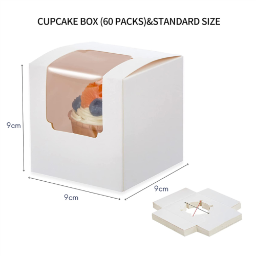100Pcs Cupcake Box Individual with Insert, Small Pastry Treat Boxes 2