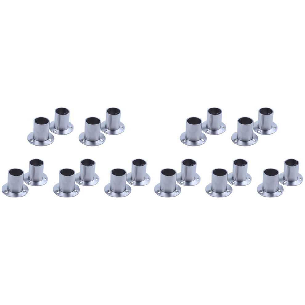 Wardrobe 25Mm Tube Stainless Steel Rail Rod End Support Bracket 20Pcs 4853956064253