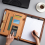 PU Leather Portfolio Folder with Zipper for Women/Men, Notepad Black 5