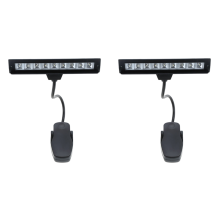 2X 9 LEDs LED Reading Lamp Light Desk Clip for Piano Music Score Stand Black