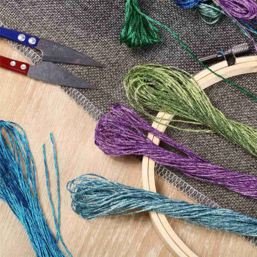 38Pcs Metallic Embroidery Skein Threads Multi-Color Floss Glitter Thread - 2