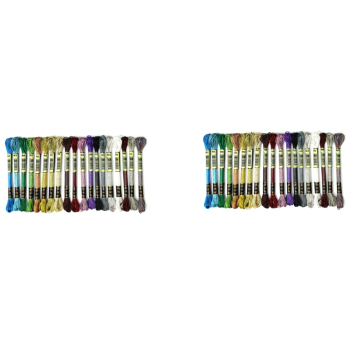 38Pcs Metallic Embroidery Skein Threads Multi-Color Floss Glitter Thread -