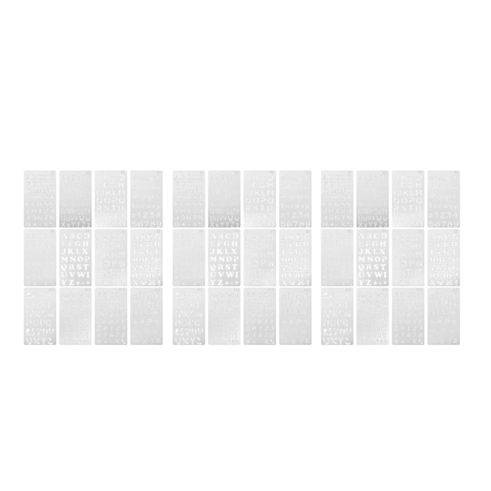 36 Pcs Alphabet Stencils Reusable Letter Painting Plastic Diy Drawing Spraying Scale Templates 4853956077826