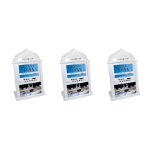3X Azan Mosque Prayer Clock Islamic Calendar Muslim Wall Alarm Ramadan Home Decor Silver