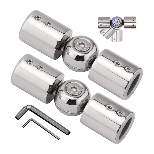 2PCS Curtain Rods Corner Connector(Silver)