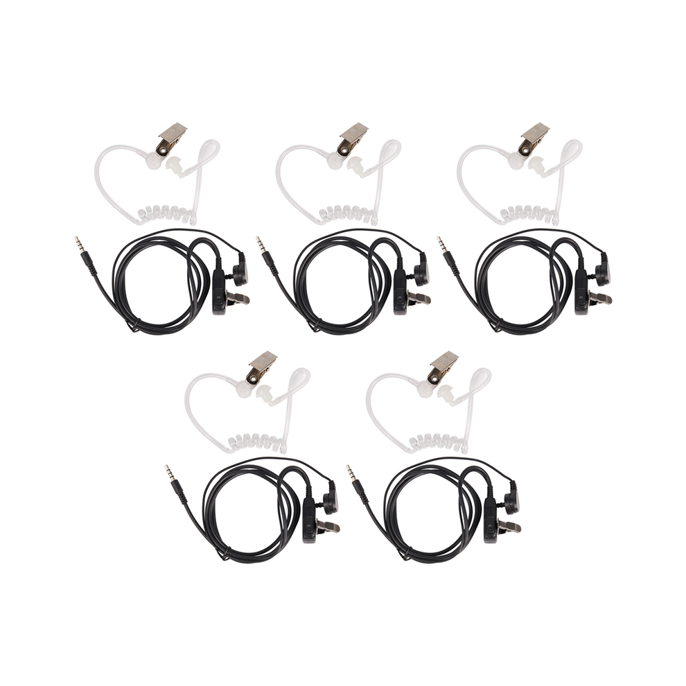 5X Surveillance Security Clear Coiled Acoustic Air Tube Earpiece Ptt For Mobile Phone 4853956082516