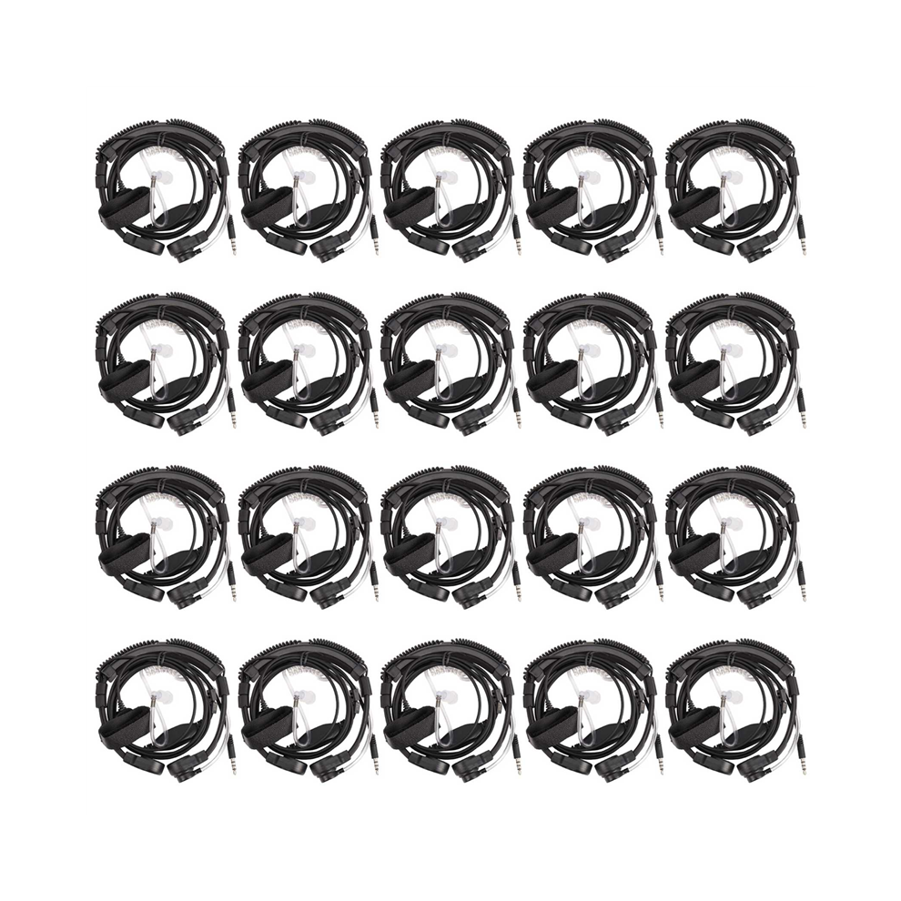 20Pcs 3.5Mm Adjustable Throat Mic Microphone Covert Acoustic Tube Earpiece Headset With Finger Ptt For Android 4853956082509