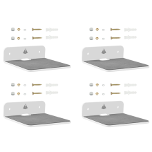 4X Wall Shelf Speaker Stand, Small Mount for Bluetooth Speaker, Cell Phones,(White)