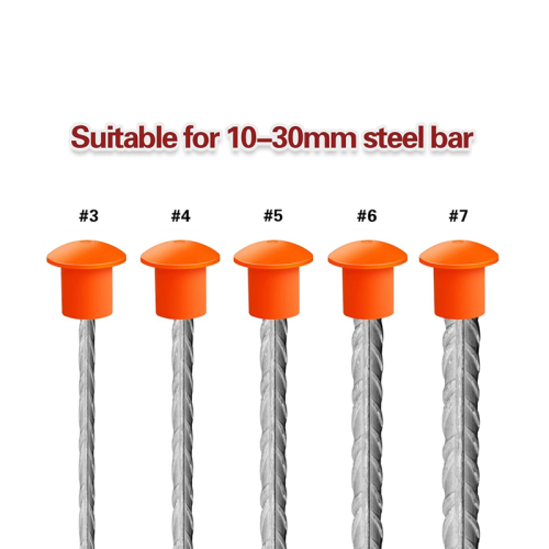 80 Pcs Rebar Caps, Orange Covers Caps for Stake, 10M -25M 2