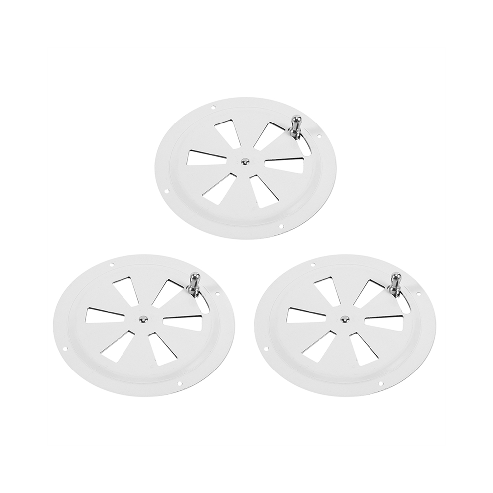 3X Round Air Louver Vent & Side Knob Opening Grille Cover Marine Boat Rv 316 Stainless Steel Ventilation Louvered 4853956088273