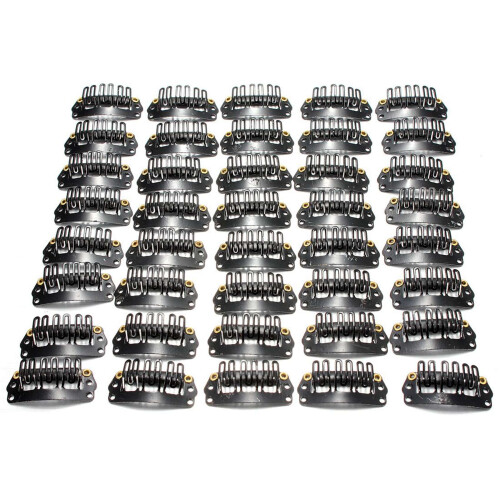 400Pcs U-Shaped Clamp for Hair Extensions Wig Clips DIY Comb Black Frame 1