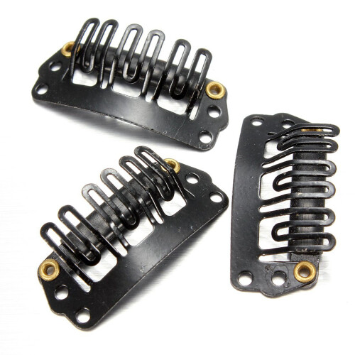 400Pcs U-Shaped Clamp for Hair Extensions Wig Clips DIY Comb Black Frame 2