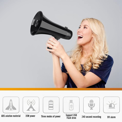 35 Watt Power Portable Speaker PA Bullhorn 1
