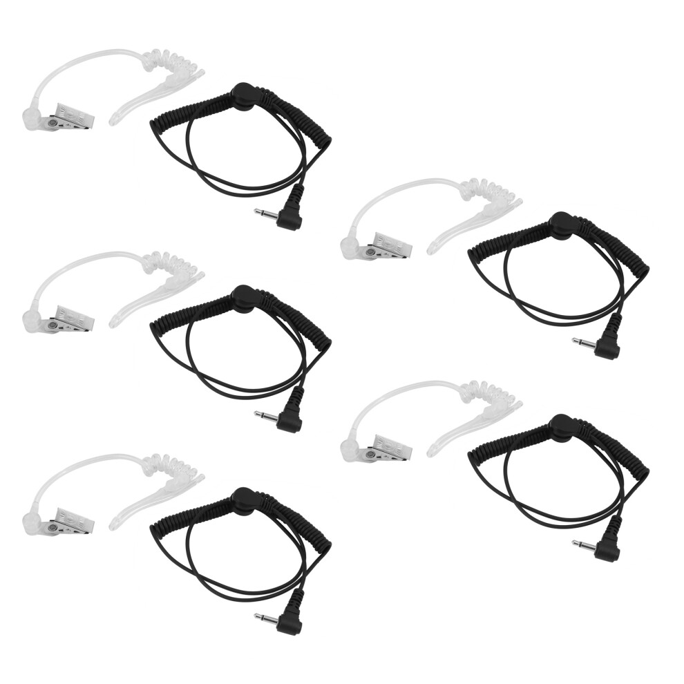 5X 617-1N 3.5Mm Receiver/Listen Only Surveillance Headset Earpiece With Clear Acoustic Coil Tube Earbud Audio Kit 4853956093475