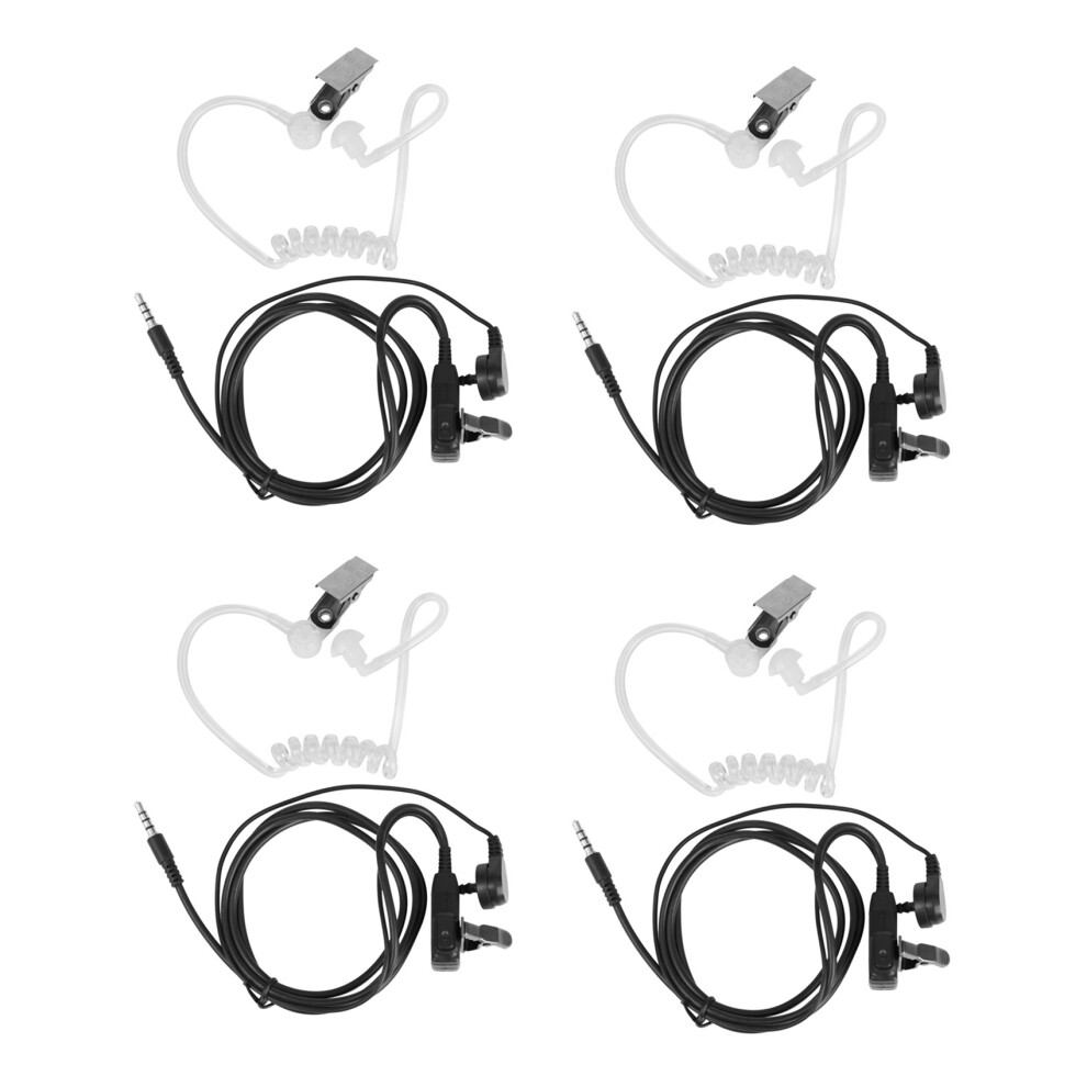 4X Surveillance Security Clear Coiled Acoustic Air Tube Earpiece Ptt For Mobile Phone 4853956092751