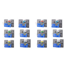 12PCS 12mm TZe131 TZe231 TZe431 TZe531 TZe631 TZe731 Lableing Tapes for P-Press PT-D210 PT-H110 PT-D600 Printers
