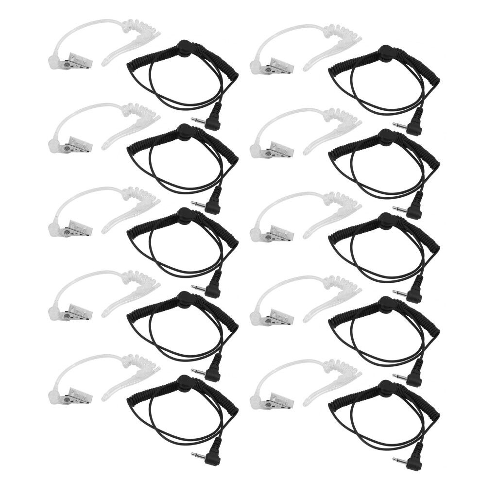 10X 617-1N 3.5Mm Receiver/Listen Only Surveillance Headset Earpiece With Clear Acoustic Coil Tube Earbud Audio Kit 4853956090504