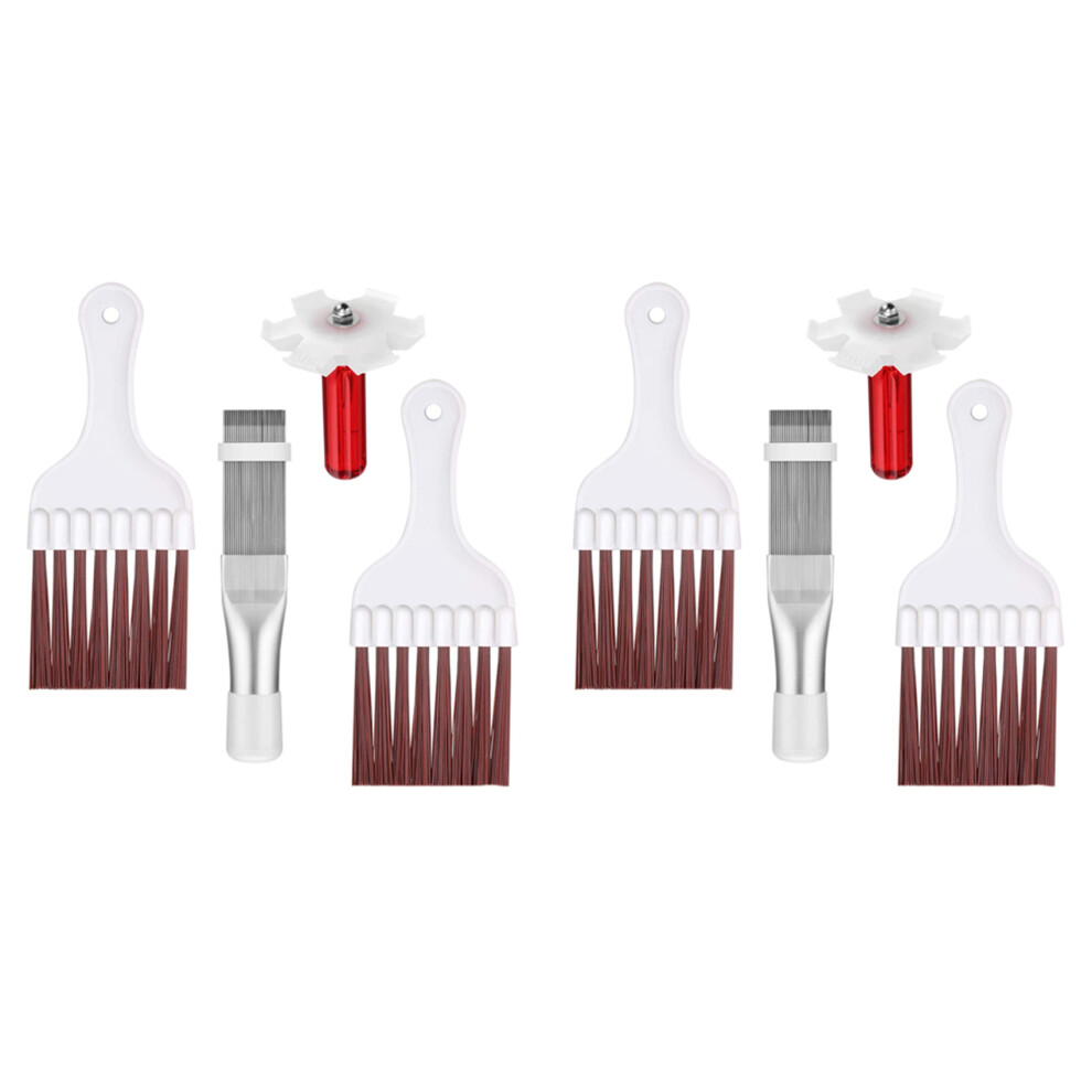 8 Pieces Air Conditioner Condenser Fin Cleaning Brush Ac Comb Stainless Steel Refrigerator Cleaner Whisk 4853956089980